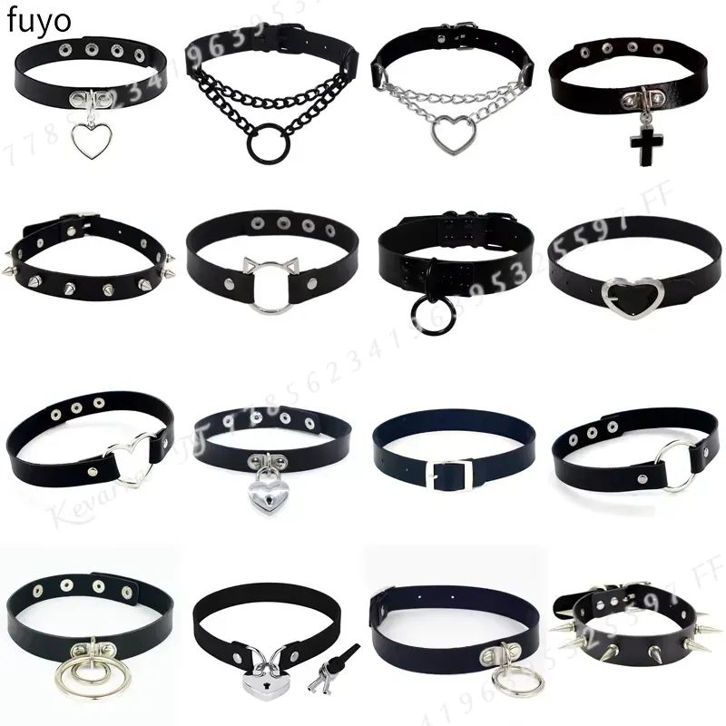 Colar Choker de Couro Punk Sex - Magnetic Clasp Cosplay avaliação e preço