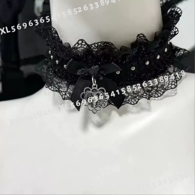 Gargantilha Gótica de Renda Pr - Magnetic Clasp Cosplay avaliação e preço